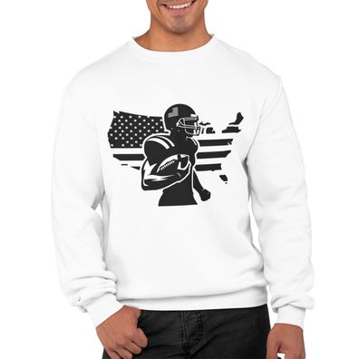 Herren Bio Pullover Sweatshirt Sport Motive American Football USA Super Bowl