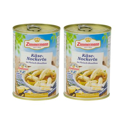 Food-United Käsenockerln Spätzle in Bouillon Zimmermann Fleischwerke 2x400ml Dose