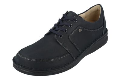 FINN Comfort Norwich Herren Halbschuhe Schnürschuh blau marine Antik Nubukleder