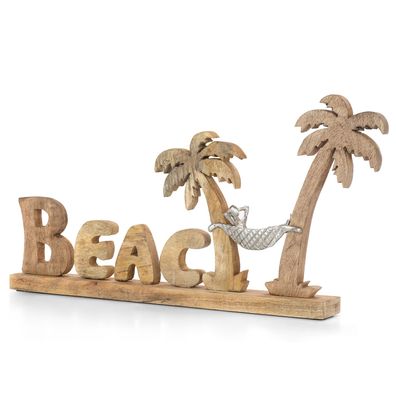 Moritz Skulptur Beach Urlaub unter Palmen 70 x 7 x 33 cm Sommer Sonne Meer Deko