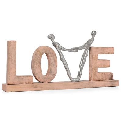 Moritz Holzdeko Love 57 x 7 x 26cm Liebe Liebespaar Verliebt sein Holz bemalt in Rosa