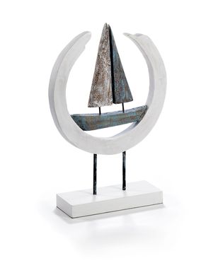 Moritz Holzdeko Sailors Dream 10 x 32,5 x 48 cm Segelboot Seefahrt Moderne maritime