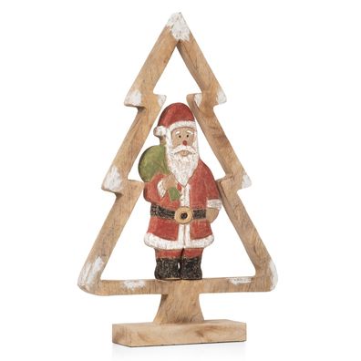 Moritz Skulptur Weihnachtsdeko Weihnachtsbaum mit Nikolaus 46 cm Höhe Tischdeko