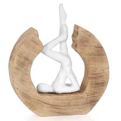 Moritz Skulptur Yoga Schulterstand 17,5 x 5 x 20 cm Holzdeko Wohnzimmer aus Holz