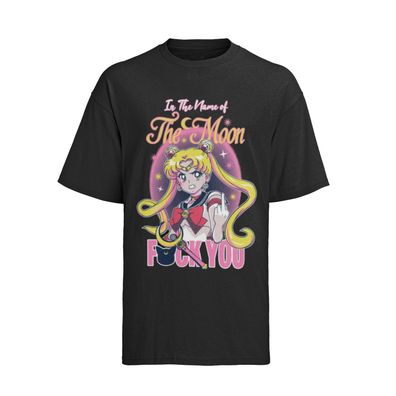 Bio Herren T-Shirt Baumwolle Lustig Anime Sailor Moon Fuck You spruch NERD GEEK