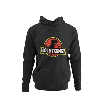 Öko Herren Hoodie Lustig Jurassic Park Parodie – "No Internet" Film Funny