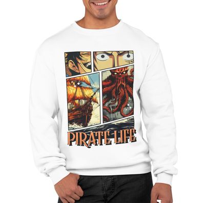 Bio Herren Pullover One Piece Monkey D. Luffy Piraten totenkopf Anime