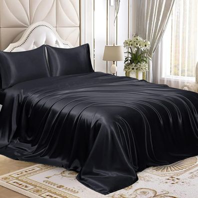 5-teiliges Satin-Split-King-Size-Bettlaken-Set für verstellbare Betten, luxuriöses se