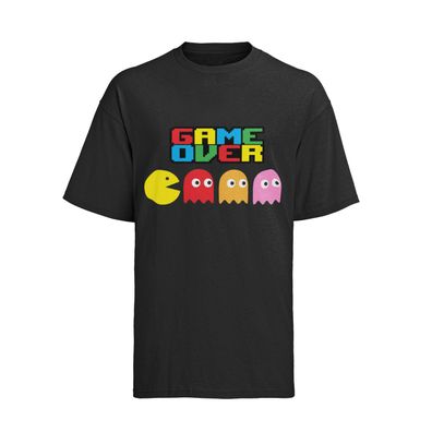 Herren T-Shirt Bio Baumwolle 80s Alf VHS MTV Pac-Man Game Over