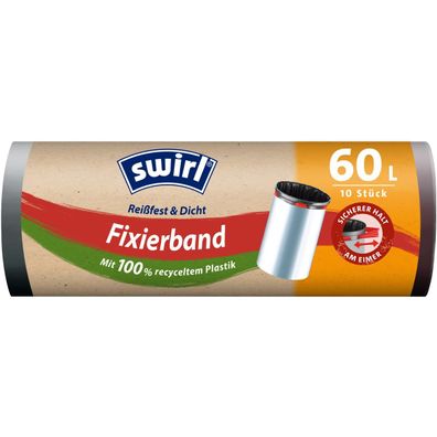 swirl® 5022 swirl® Müllbeutel Fixierband-Müllbeutel 60,0 l 10 St