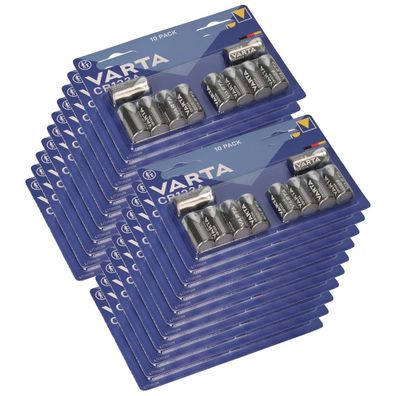 200x CR123A Varta Batterie Lithium 3V Photo Blister