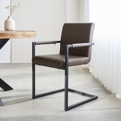 Kuba Esszimmerstuhl Industrial Taupe (Gr. 57 x 54 x 86 cm)