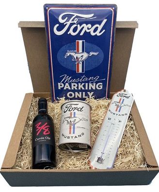 Geschenkbox Ford Mustang Parking Only Wein Box L7