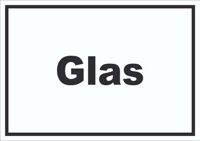 Glas Mülltrennung Schild mit Text waagerecht