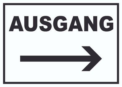 Ausgang Pfeil rechts Schild