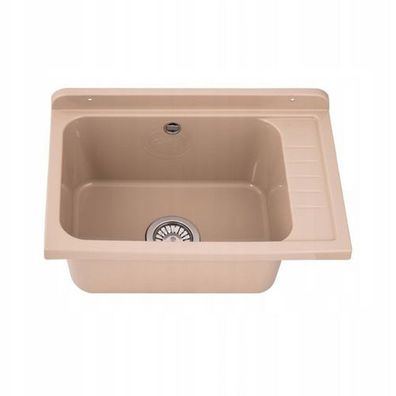 Ausgussbecken Beige Spülbecken Becken Kammer Garten Waschraum 58x38x27cm 10869