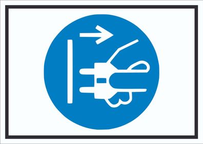 Netzstecker ziehen Symbol Schild