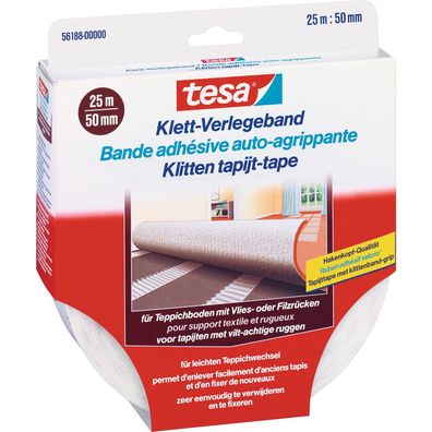 tesa Klettverlegeband, 25m x 50mm