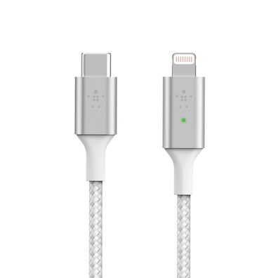 Belkin Smart LED USB-C auf Lightning Kabel, 1,2m, weiß