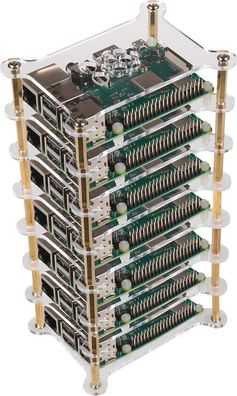 Raspberry Pi Tower-Gehäuse Acryl für 7 Raspberrys