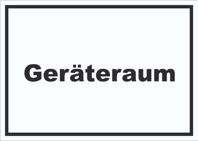 Geräteraum Schild mit Text Schuppen waagerecht