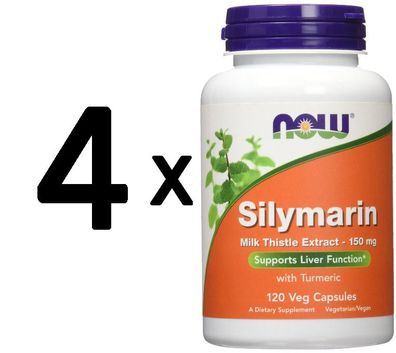 4 x Silymarin with Turmeric, 150mg - 120 vcaps