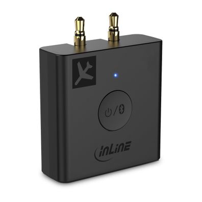 InLine® Flugzeug Bluetooth Audio Transmitter Sender, BT 5.0, aptX HD/LL, Flight