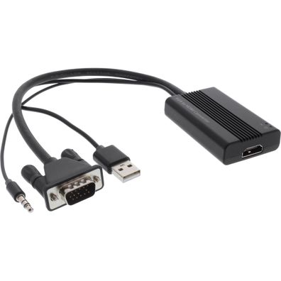 InLine® Konverter VGA+Audio zu HDMI, Eingang VGA und Klinke Audio Stereo, Ausgan