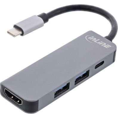 InLine® Multifunktions-Hub USB 3.2 Gen.1, 2x USB-A 5Gb/s + HDMI 4K/30Hz + USB Ty