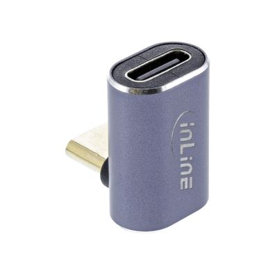 InLine® USB4 Adapter, USB Typ-C Stecker/Buchse oben/unten gewinkelt, Aluminium,