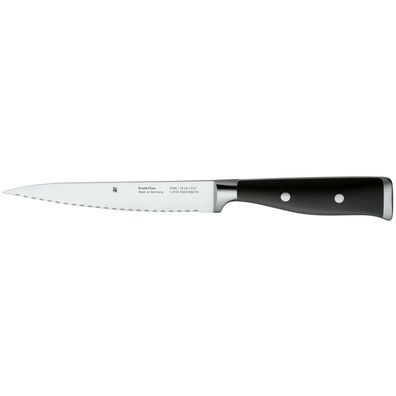 WMF Küchenmesser Gemüsemesser Doppelwellenschliff 16 cm Grand Class, schwarz