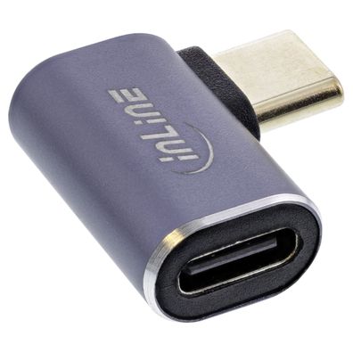 InLine® USB4 Adapter, USB Typ-C Stecker/Buchse rechts/links gewinkelt, Aluminium