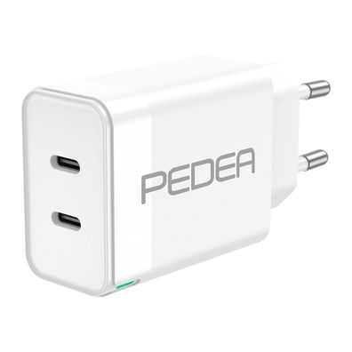 PEDEA Schnellladegerät Dual PD 40 Watt USB Typ C/C, weiß