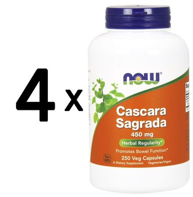 4 x Cascara Sagrada, 450mg - 250 vcaps