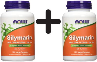 2 x Silymarin with Turmeric, 150mg - 120 vcaps