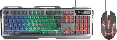 Trust Gaming GXT 845 Tural QWERTZ-Gaming-Tastatur mit Maus-Set, LED-Hintergrundbeleuc