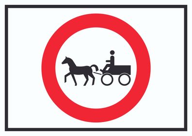 Durchfahrt verboten Kutsche Symbol Schild