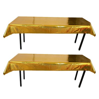 2er-Pack Folientischdecke 1m*2.7m Party-Tischdecken Gold