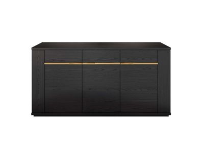 Sideboard Pegaso 3-Türig in Schwarz/Gold