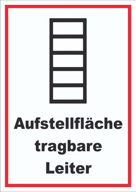 Schild Aufstellfläche tragbare Leiter