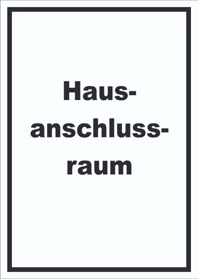 Hausanschlussraum Schild mit Text HAR hochkant