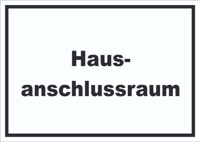 Hausanschlussraum Schild mit Text HAR waagerecht