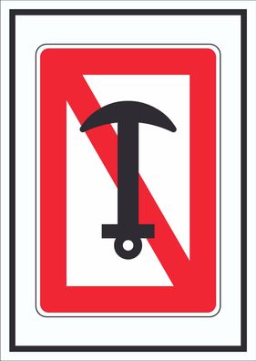 Ankern verboten Symbol Schild