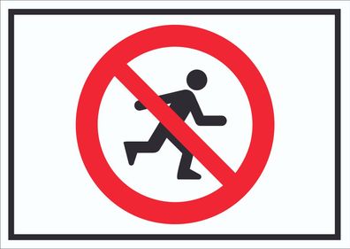 Laufen und Rennen verboten Schild Symbol