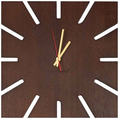 Holz4Home Wanduhr Sunshine XL Quadratisch Eiche massiv