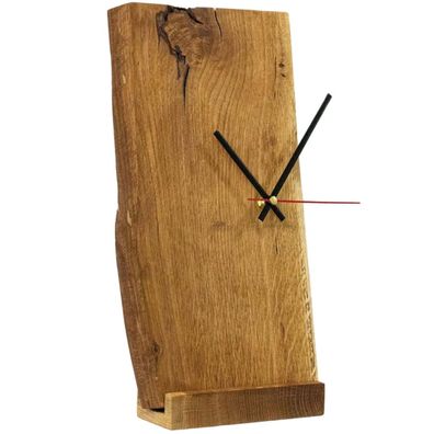 Holz4Home Wanduhr Aufstelluhr Eichenholz massiv Modern