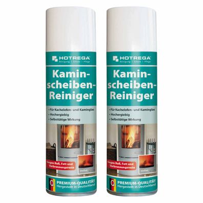 Hotrega Kaminscheiben Reiniger Ofenreiniger Rußentferner Rauchharz Glas 2x300ml