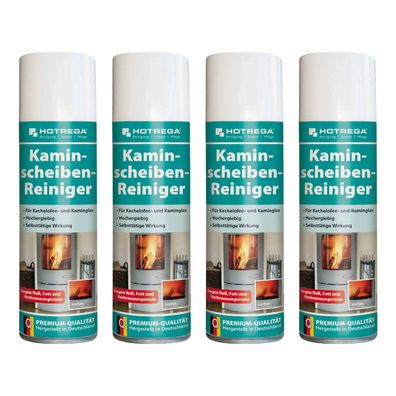 Hotrega Kaminscheiben Reiniger Ofenreiniger Rußentferner Rauchharz Glas 4x300ml