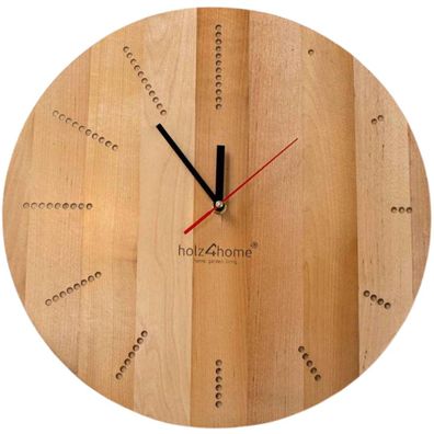 Holz4Home Wanduhr Dots round Eiche massiv rund ø39 cm