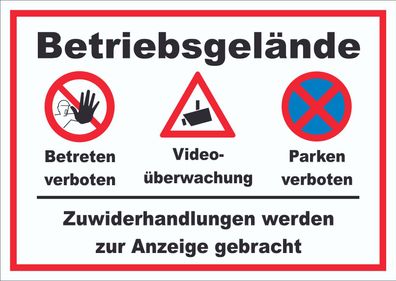 Schild Betriebsgelände Betreten Video Parken